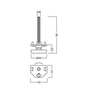 Wholesale S240 Adjustable foot of eight way extrusion,Components of Octanorm Similar Drawing, R8 exhibition system from china suppliers