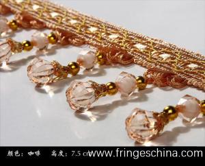 Wholesale Handmade fashionable chain beads lace tassels fringes for curtain/sofa/pillow decoration from china suppliers