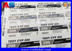 Wholesale Adhesive Peptide Bottle Labels 10ml Custom Printing , Bodybuilding Cypionate Labels black labels from china suppliers