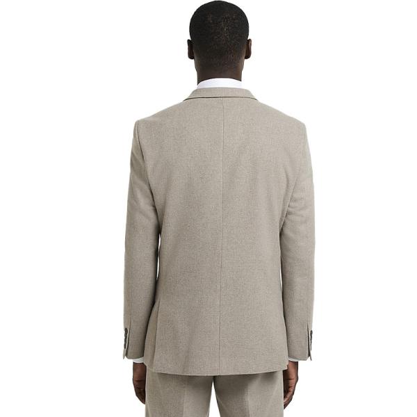 Beige Flannel Mens Tuxedo Suit Custom Stylish Slim Fit