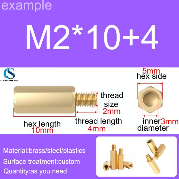 Brass Hex Standoff Spacer CNC Turning Components Single Head ODM