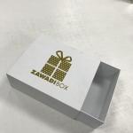 Gold Custom Printed Packing Boxes Gift White Hot Stamping Cardboard Mounted