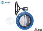 Concentric Double Flanged Butterfly Valve Cast Steel Made Gearbox Actuated