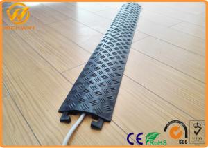 Wholesale Yellow Floor Cord Protector Cover Ramp 1 Channel PE Rubber Floor Cable Cover For Indoor from china suppliers