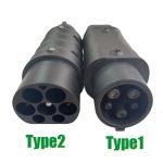 AC 250V Type2 To Type1 EV Adapter For Electric Car Charger ,32A 22KW EV Charging