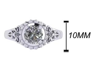 Wholesale White Gold Lab Made Diamond Engagement Rings Brilliant Cut 1ct RD6.5MM size from china suppliers