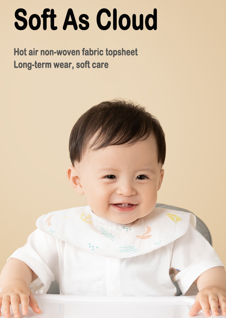 Disposable Soft Baby Coverall Bibs Waterproof For 2-4 Years Old With Print Pattern