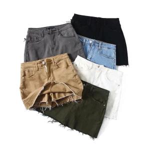 Wholesale Oem Factory Manufacturer Custom Logo Flexible Mini Denim High Waisted Skirts With Built In Shorts from china suppliers