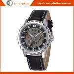 SH03 Genuine Leather Strap Business Man Watch Hollow Out SHENHUA Mechanical