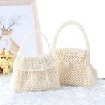 Dinner Pearl Hand Bags White Color 22.5cm×10.5cm×26.5cm for ladies
