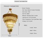 Modern mid century style K9 gold chandelier long chandeliers(WH-NC-58)