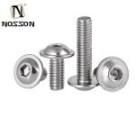 304 Stainless Steel Allen Drive Bright Finish Full Machine Thread Button Head