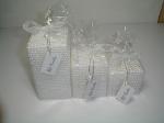 3x3x3"/4"/6"paraffin gold/silver/pearl unscented Xmas square bead candle package