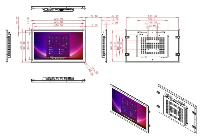 21.5-Inch Integrated Windows Display for Smart City Applications and Industrial Equipment