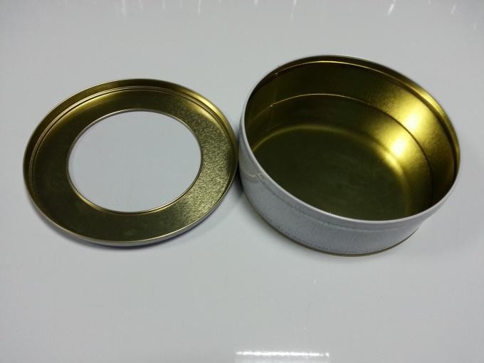 Promotional Round Tin Boxes Wholesale Cookie Gift Tins Clear Window Tin Case