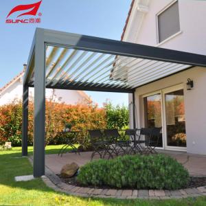 Wholesale Elegant Grey Aluminum Pergola Waterproof Outdoor Living Space Oasis With Smart Control from china suppliers
