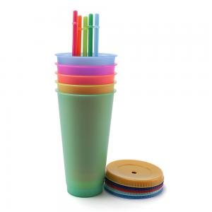 China 40 Oz 20oz 22oz 24oz Vacuum Tumbler Mug Plastic Reusable Plastic Juice Cups With Lid And Straw on sale