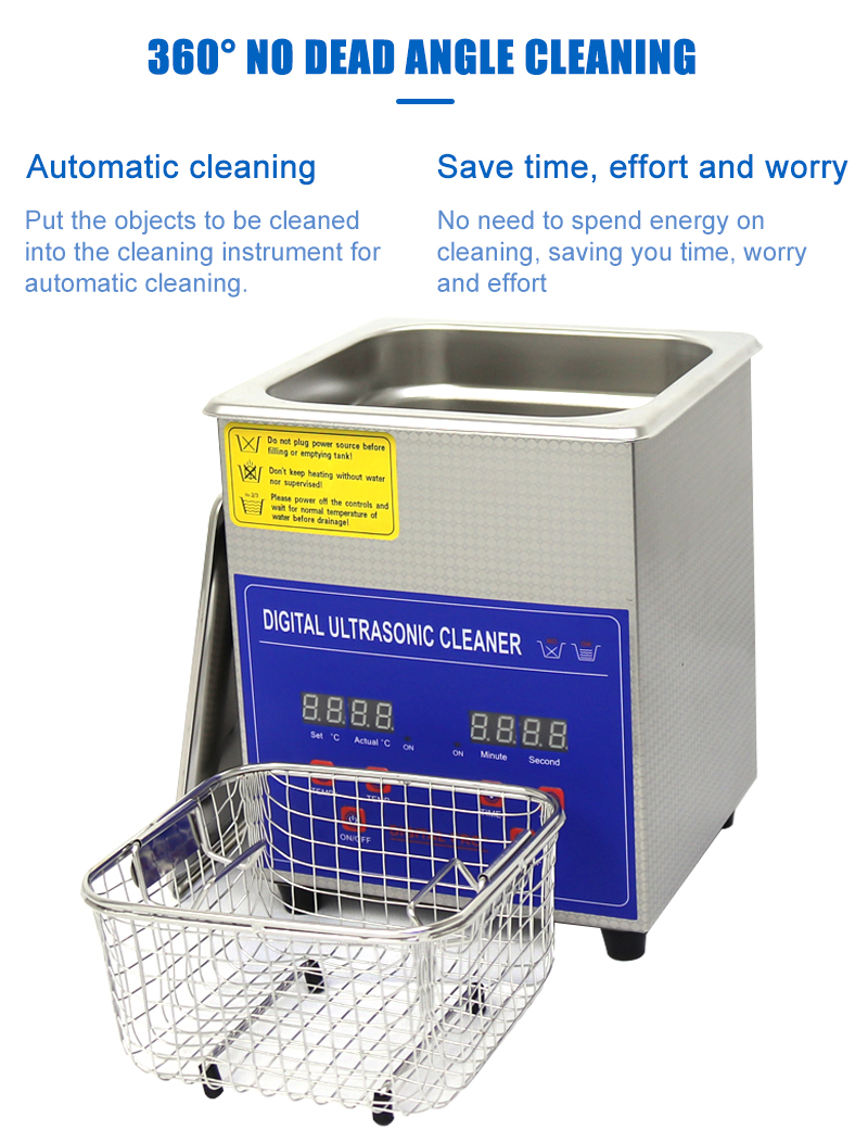 2L Digital Ultrasonic Cleaner Electric Outdoor Dental 2L Car Power Tank