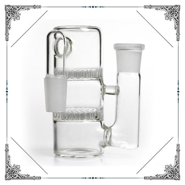 Glass Bongs Ash Catcher 90 Degree Double Honey combs Percolators 4.7 Inches