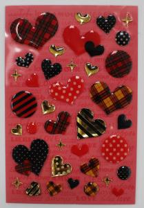 China Fashion Leopard Heart Shaped Epoxy Stickers For Bags / Cell Phone 80 X 120mm on sale