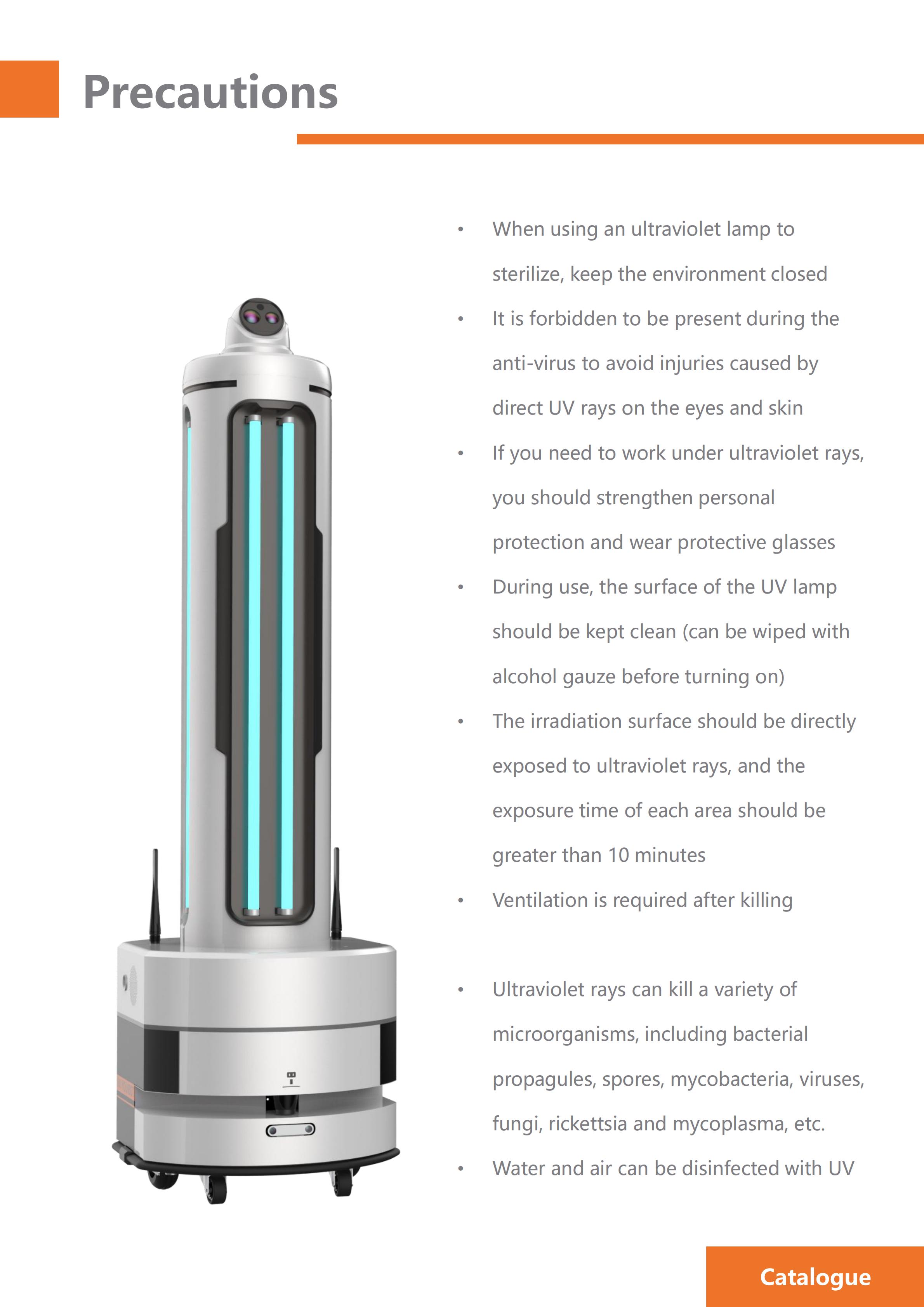 Portable Voice Intercom 1,000 M2 UV Light Disinfection Robot
