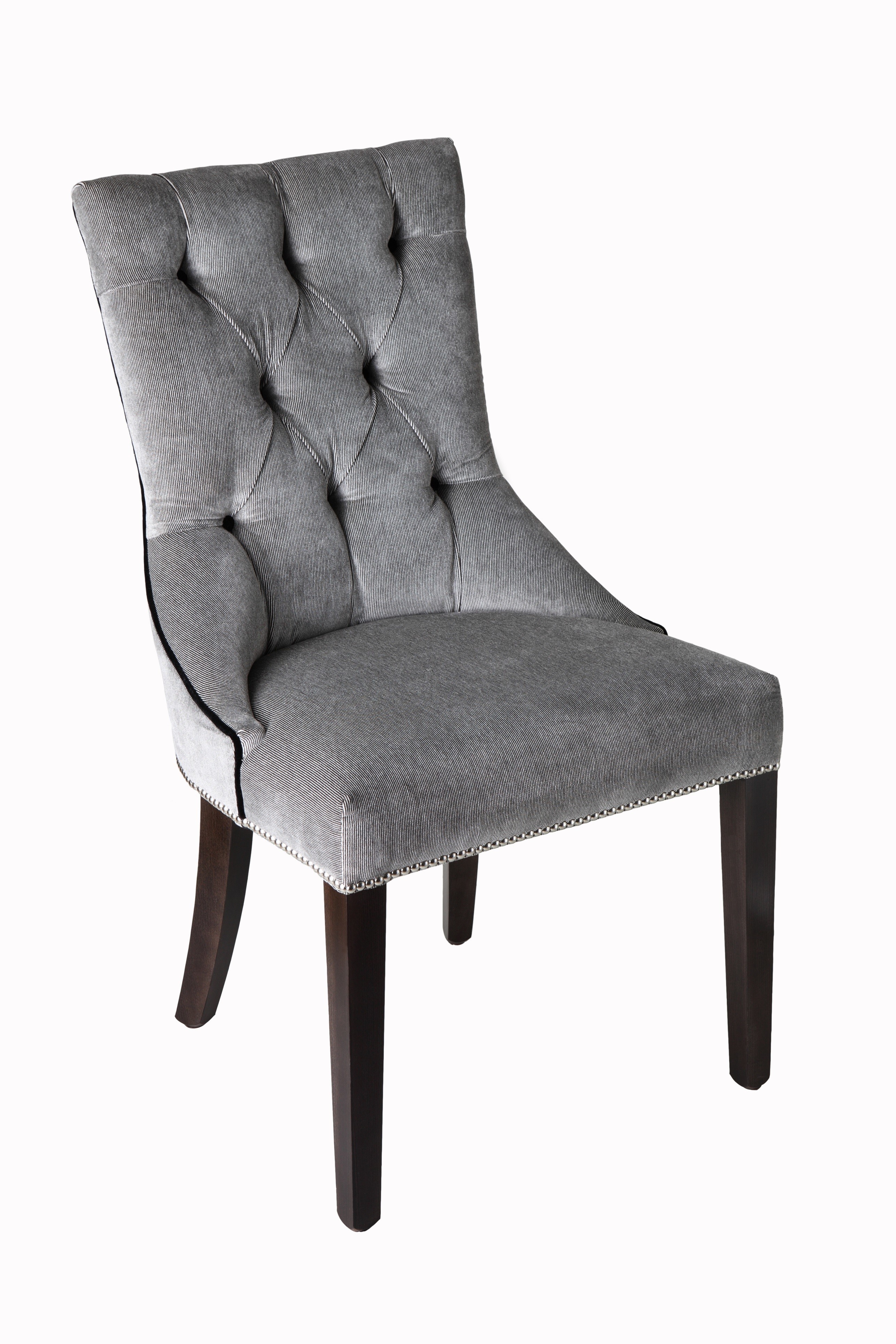 Gelaimei Gray Wooden Hotel Chairs Button Back Chair Customized