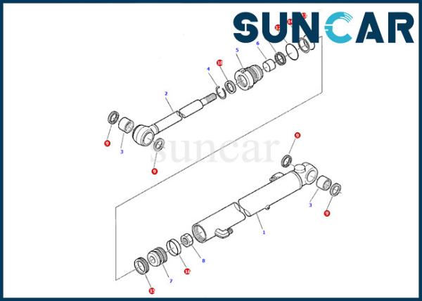 878000377 Arm Cylinder Seal Kits Komatsu Service Kit PC07-2 Model Repair Oil