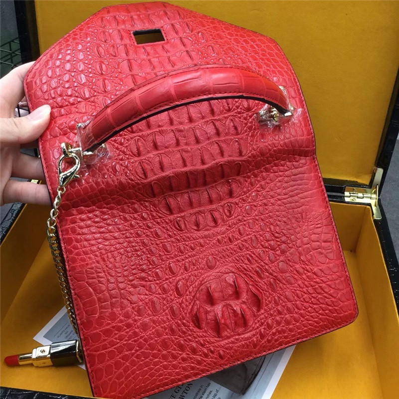 Authentic Real Crocodile Skin Lady Purse Genuine Alligator Leather Women Single Cross Shoulder Bag Female Small Handbag