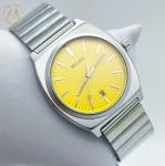 Classic Analog Stainless Steel Strap Watch Round Luminous Dial Mens Silver Strap