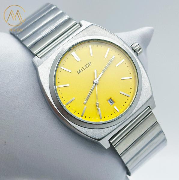Classic Analog Stainless Steel Strap Watch Round Luminous Dial Mens Silver Strap