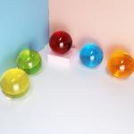 Decorative clear glass bubble ball purple color lear crystal arcylic ball toy
