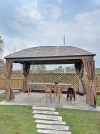 Outdoor Metal Hardtop Patio Gazebo Privacy Curtain And Mosquito Netting
