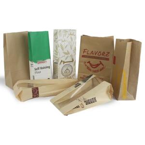 Wholesale Custom Size Food Flat Bottom Thin Kraft Bread Paper Bag No Handle With Logo from china suppliers