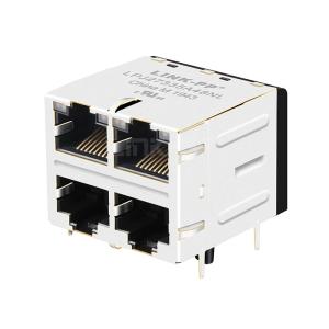 Wholesale LPJ27335A48NL 10/100 Base-T 8p8c Green&amp;Orange/Green&amp;Orange LED 2x2 Port RJ45 Female Connector from china suppliers