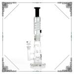 Straight Tube Glass Water Pipe Bong With Honeycomb Jet Perc 18.8 Mm Joint