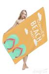 Rectangle Shaped Microfiber Beach Towel Printed Pattern For Sports Bath