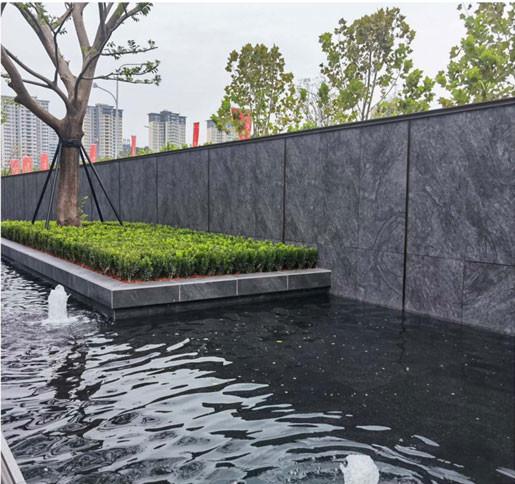 Wear-Resistant Matt Mural Dark Gray 1200x600mm Engraved Ink Outside Curatin Wall