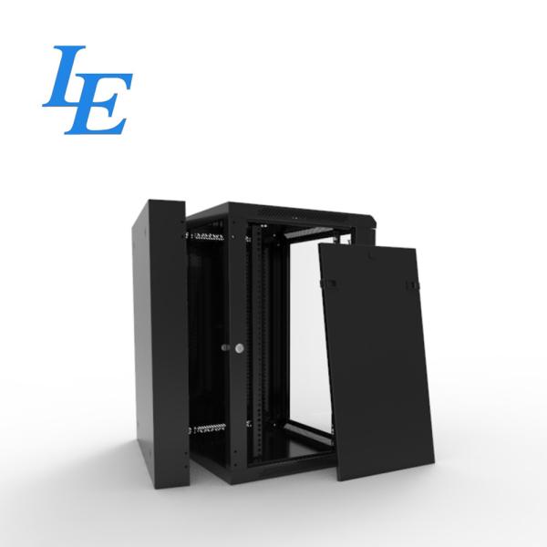 19 Inches RAL9005 6U 9U 12U 15U Black Double Section SPCC Metal Wall Mount