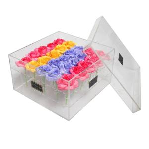 Wholesale High End Acrylic Material Preserved Roses 25 Holes Acrylic Boxes from china suppliers
