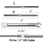 Stainless Steel Swage Rigging Screw/Lag with Swage and Dowel Screw Polished