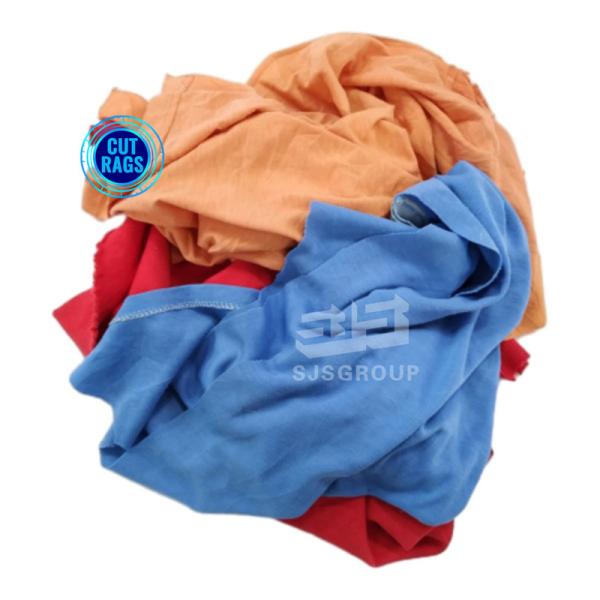 Free Sample 10Kg Dark Color Cleaning Industrial Wiping Rags Cut T Shirt Used