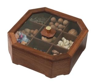 Wholesale Solid wood storage box dried fruit nut box divided grid with lid walnut nine grid box from china suppliers