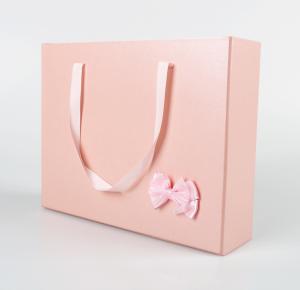 China Drawer Type Storage Cardboard Box Luxury Jewelry Ribbon Bow Gift Box With Handle on sale