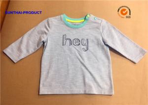 Fashion Custom Toddler T Shirts , Hey Graphic Print Baby Boy Long Sleeve Tops