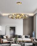 Modern chandelier lighting smoke gray glass round hanging lamp house lights(WH
