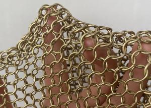 Wholesale Gold Color Metal Stainless Steel Ring Mesh Fabric Chainmail Curtain 304ss from china suppliers