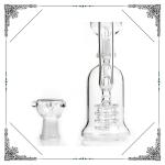 Bubbler Tyre Percolator Bubbler Pipe , Borosilicate Glass Hand Blown Bongs