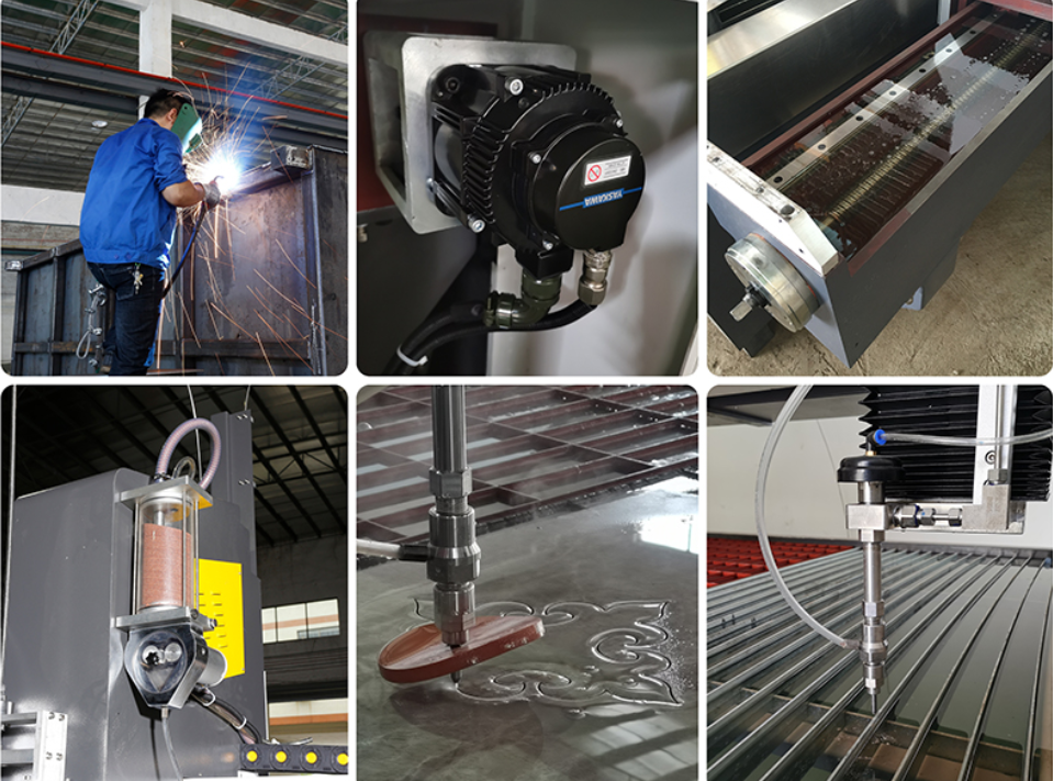 5 Axis CNC Waterjet Cutting Machine Water Jet Cutting Machine for 45 Degree Cutting for Stone Metal Glass Plastic