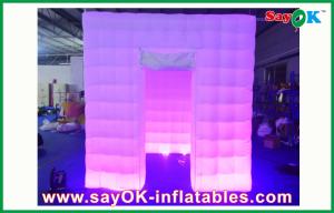 China Advertising Booth Displays Portable Wedding Party Inflatable Photo Booth 2.4m With 1 Door Logo Print Picture Booth on sale