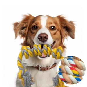 Wholesale Chewer Toy Large Dog Aggressive Colors Crocheted Indestructible Rope Polyester Material from china suppliers
